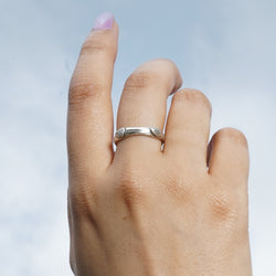 Kimana Lady Textural Sterling Silver Plated Ring (Stackable Rings)
