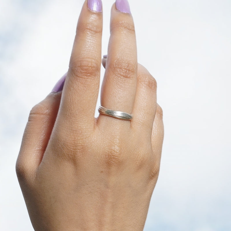 Kimana Lady Sterling Silver Plain Ring (Stackable Rings)