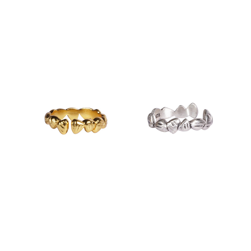 Kimana Lady Gold Plated Textured Ring Sterling Silver  (Stackable Rings)