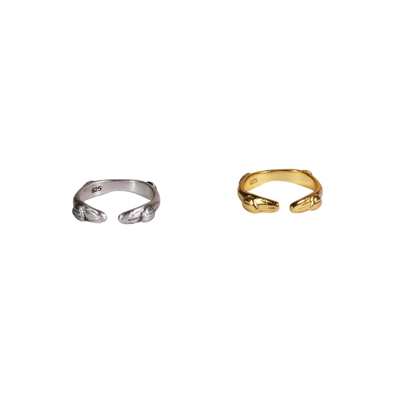 Kimana Lady Textural Sterling Silver Plated Ring (Stackable Rings)