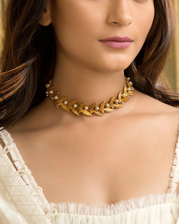 Feathers Of Paradise Choker Necklace