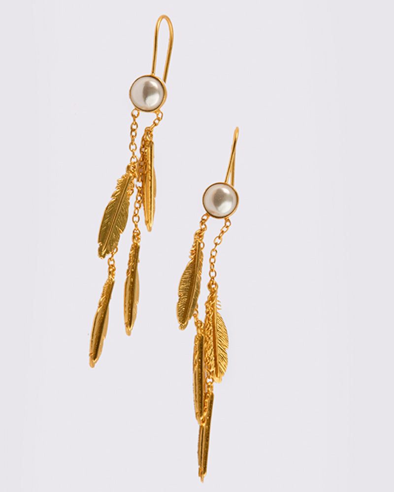 Feathers Of Paradise Fish Hook Earrings