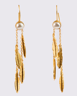 Feathers Of Paradise Fish Hook Earrings