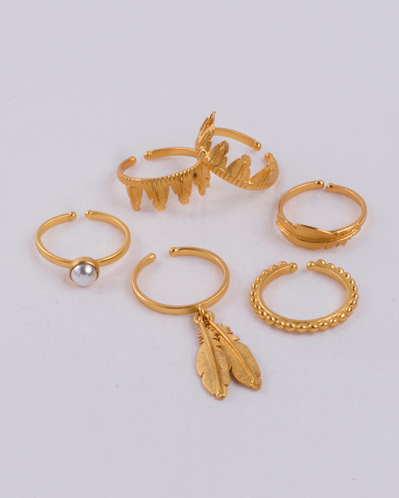 Feathers Of Paradise Stackable Rings
