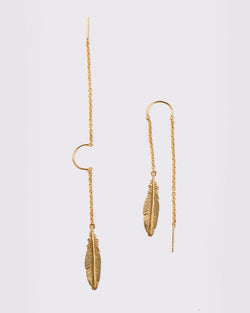 Feathers Of Paradise Threader Earring