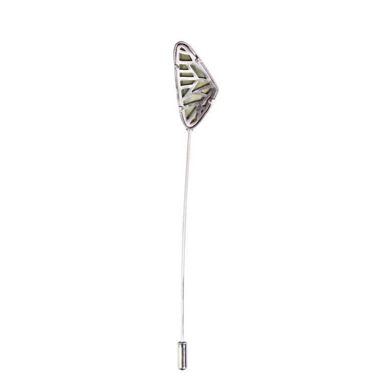 Kimana Monarch Single Stone Lapel Pin  Sterling Silver Brooch