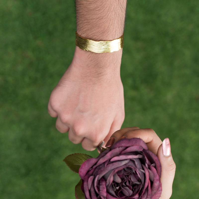 Kimana Monarch Wide Textured Hand Cuff Bracelet