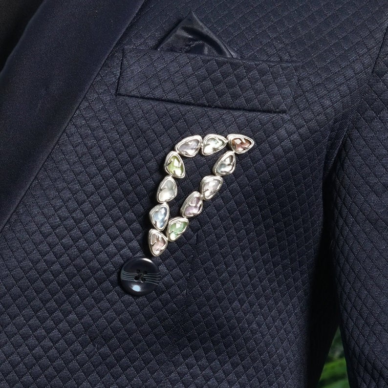Kimana Monarch Multi Colored Brooch  Sterling Silver Brooch