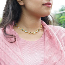 Kimana Lady Multi Colored Stone Princess Necklace  Sterling Silver Jewelry